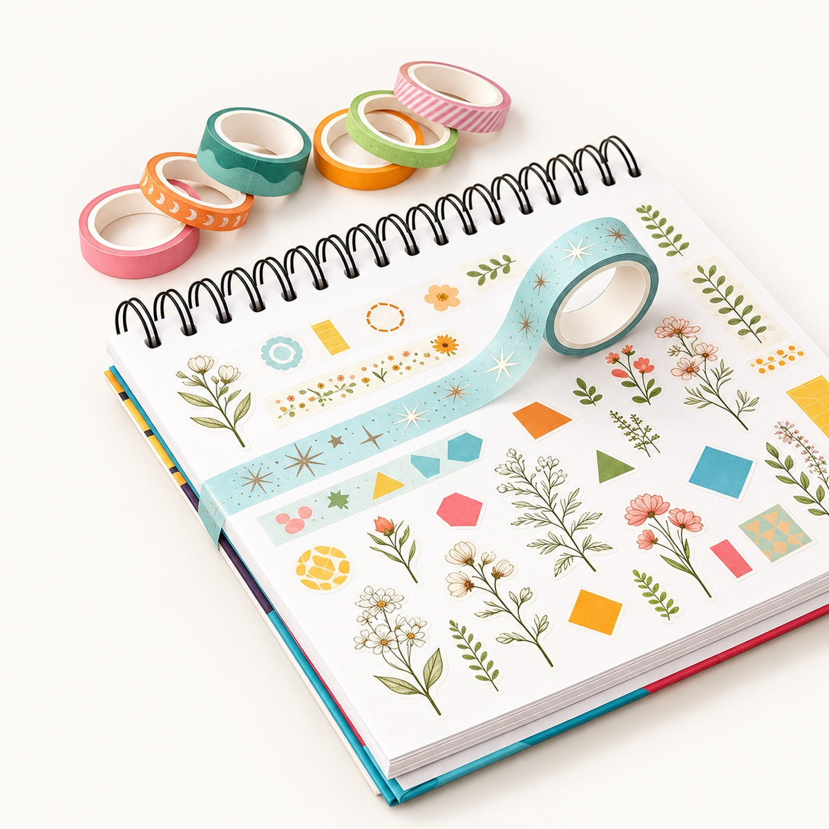 Color Block and Celestial Washi Tape