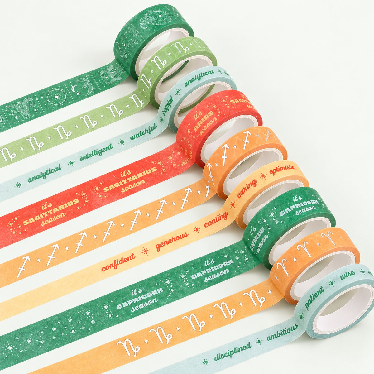 Celestial Orange and Green Washi Tape