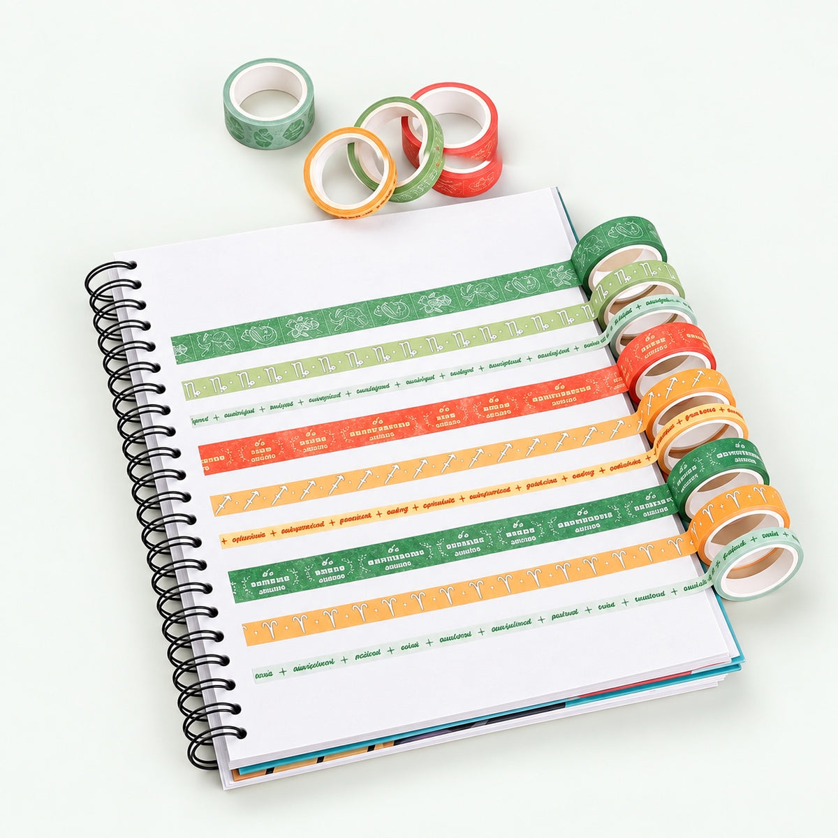 Celestial Orange and Green Washi Tape