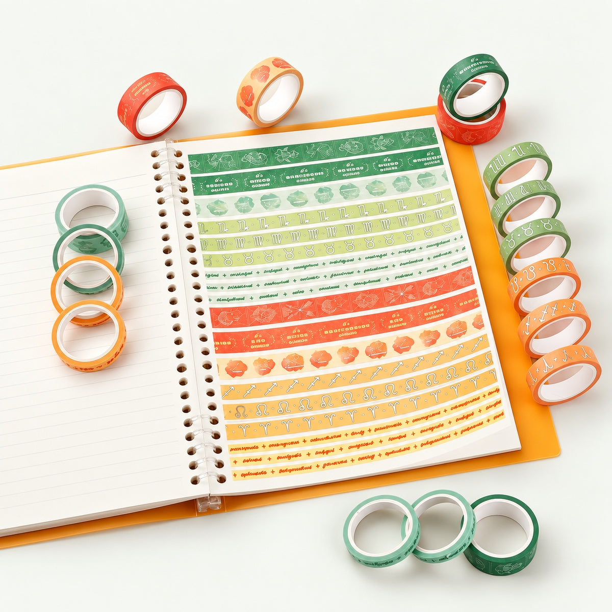 Celestial Orange and Green Washi Tape
