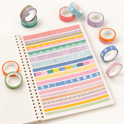 Color Block and Celestial Washi Tape